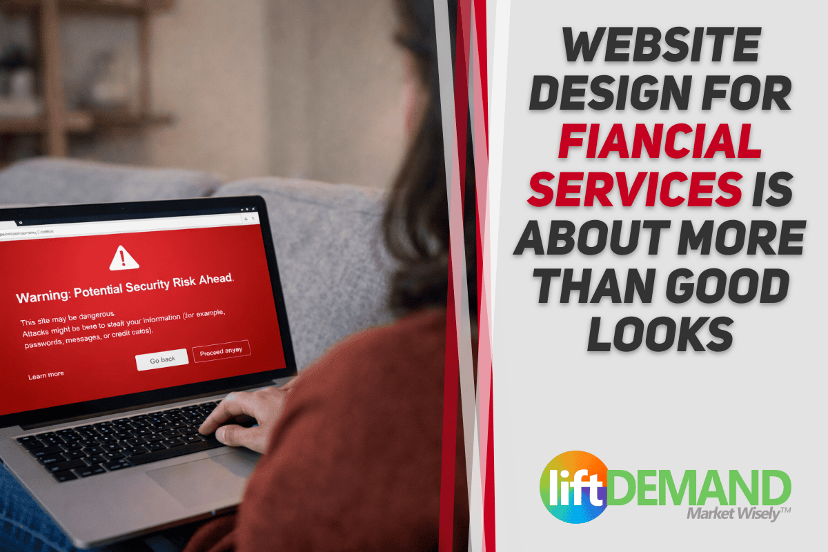 Consumer viewing a Google security warning on a financial services website